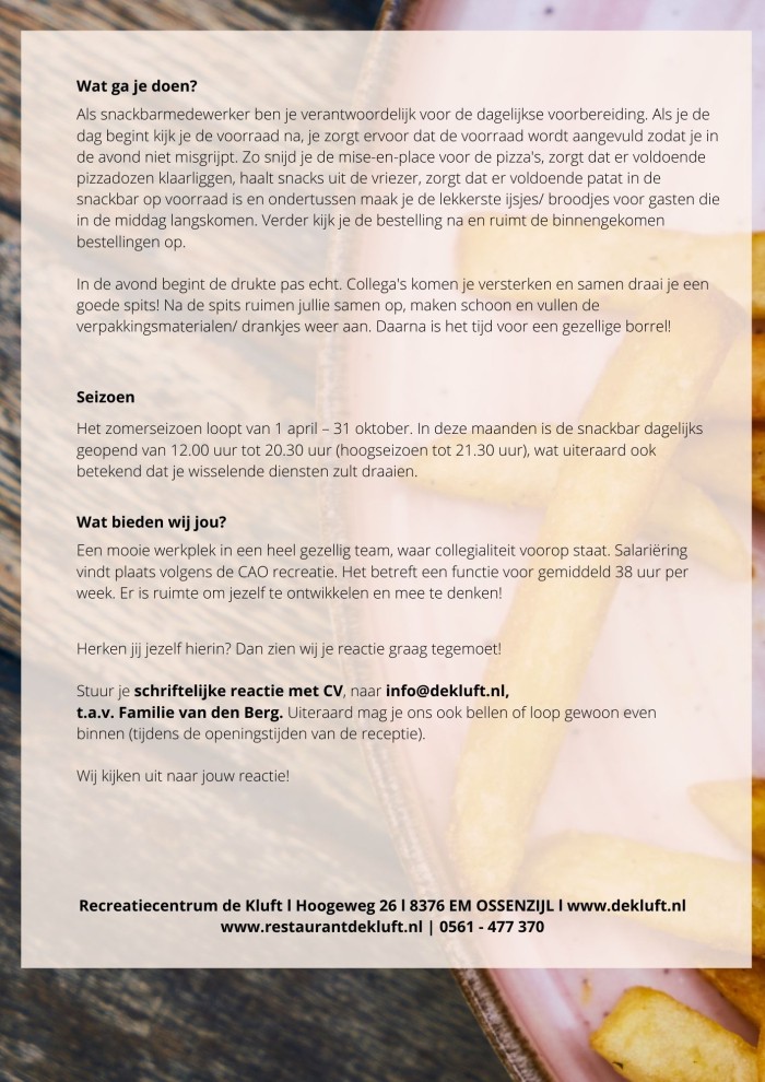 Vacature snackbarmedewerker 2023 blz. 2