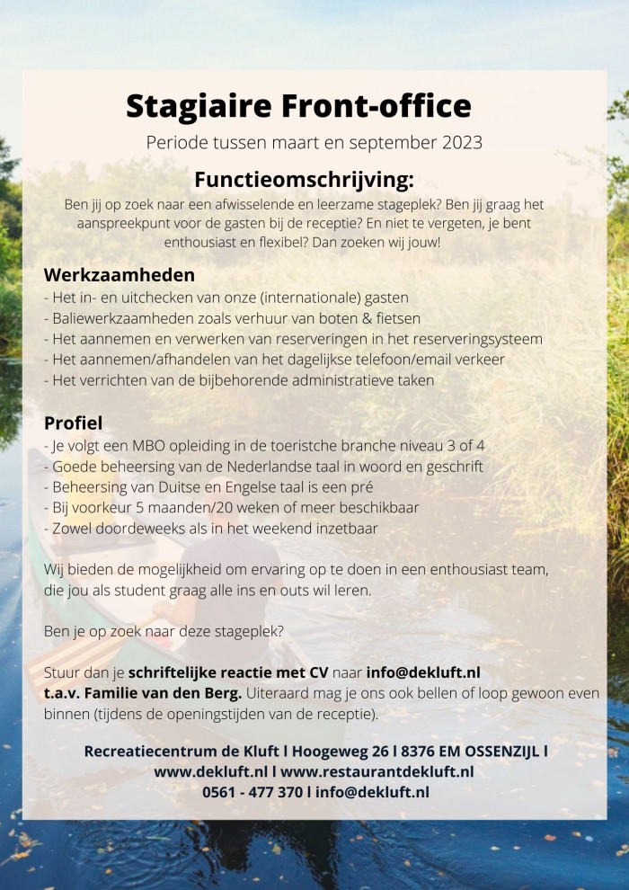 Stagiaire Front-office