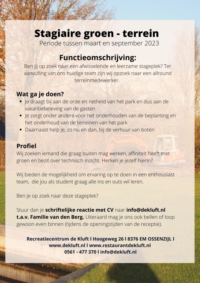 Stagiaire groen terrein