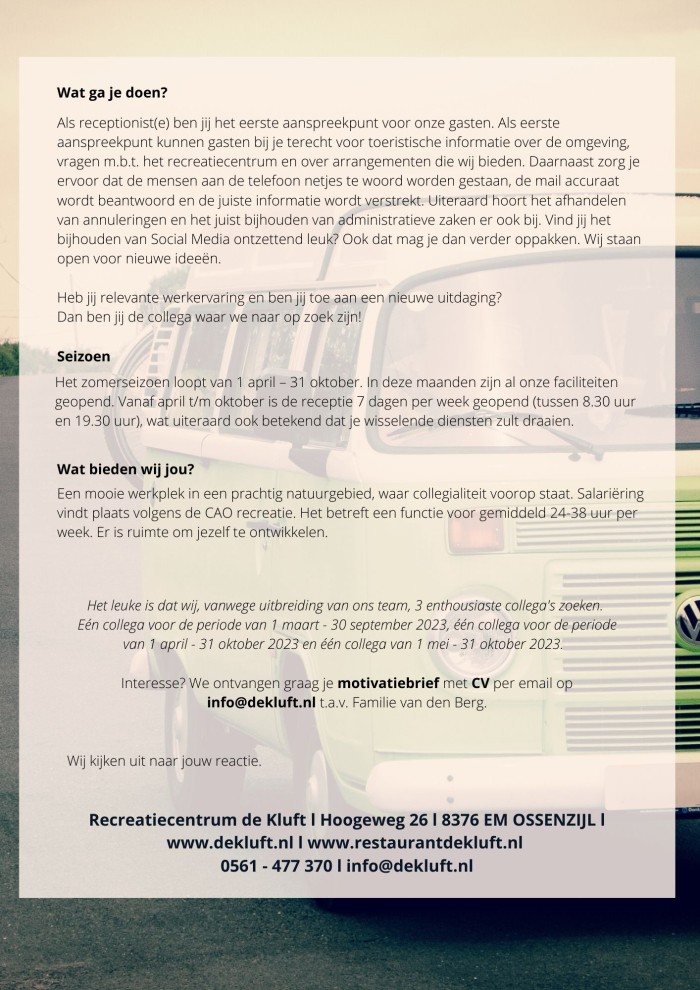 Vacature receptionist(e) 2023 blz.2